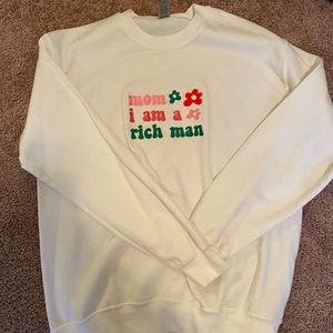 hand stitched white crew🤍